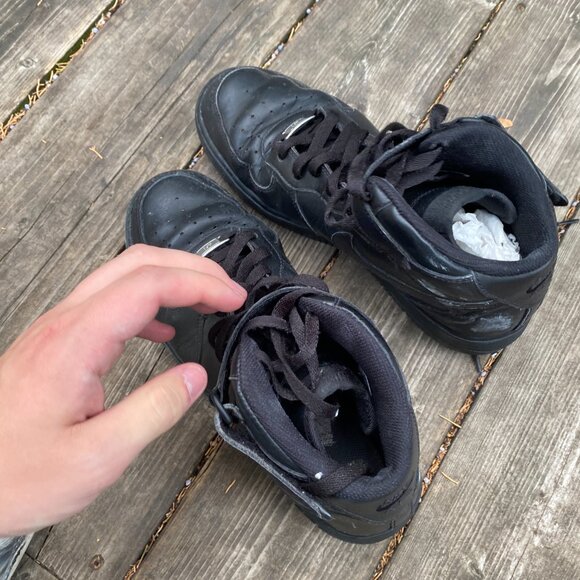 Nike Air Force 1 Mid Black Size 10.5 - Picture 5 of 9